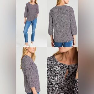 NWT J JILL More Love Collection Hearts Printed Smocked Top Size XL